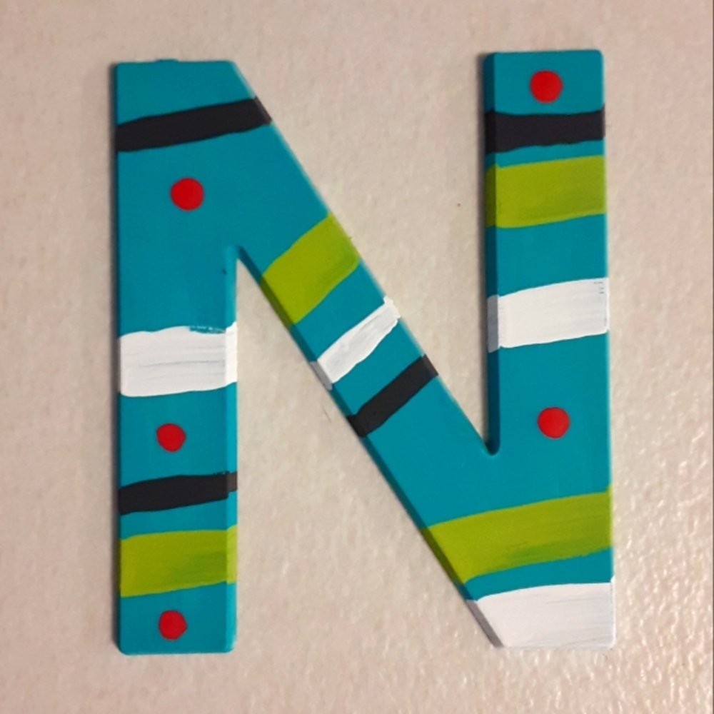 🌞HANDPAINTED INITIAL LETTER N